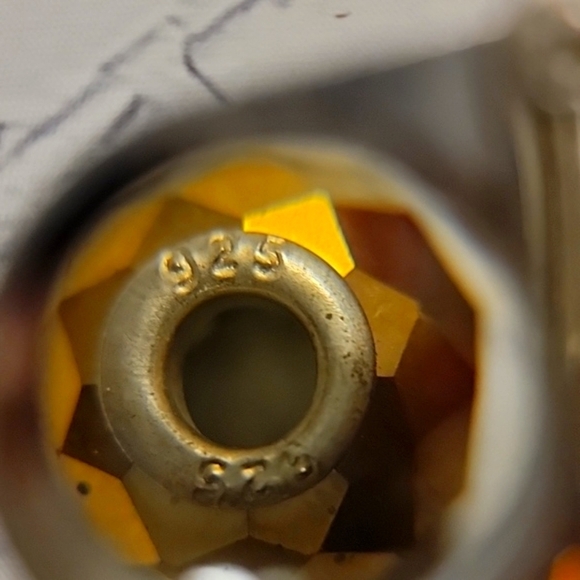 Pandora Leather Braid Bracelet with Five Beads Marked 925 - Picture 8 of 8